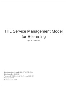 ITIL Service Management Model for E-learning - Scientific Repository